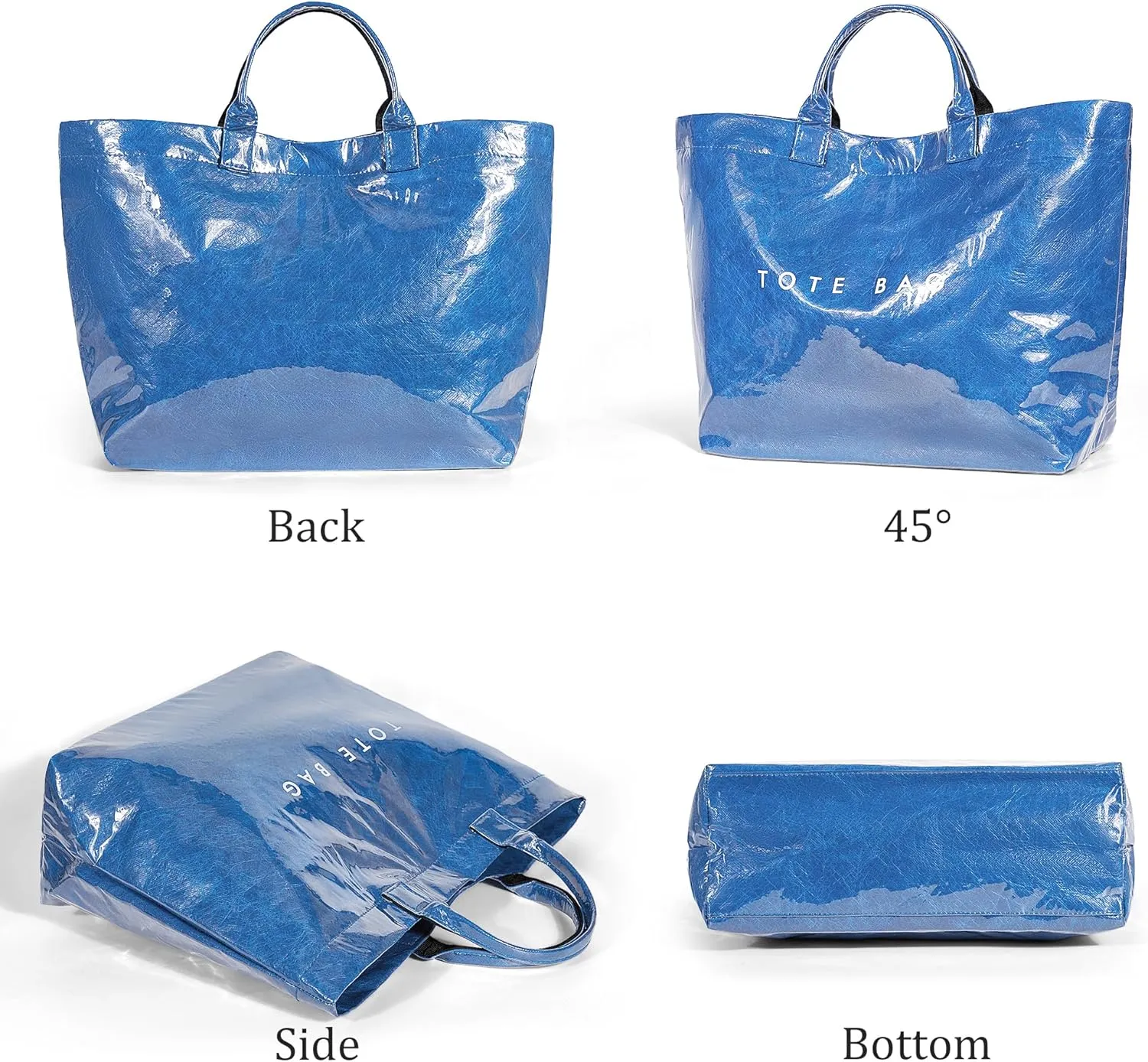 Tote Bag for Women Large PVC Tote Bag Plastic Handbag Letters Print Handbag Clear Hobo Bag
