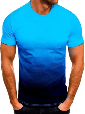 Tshirts Shirts for Men Short Sleeve Casual Sports Shirt Fashion 3D Gradient T Shirt Summer Round Neck Shirt Pullover