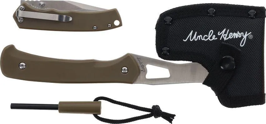 Uncle Henry 3 Piece Axe and Folding Knife Combo