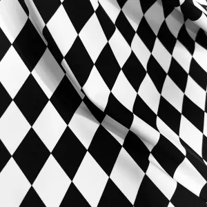 UV Black & White Diamond Fabric