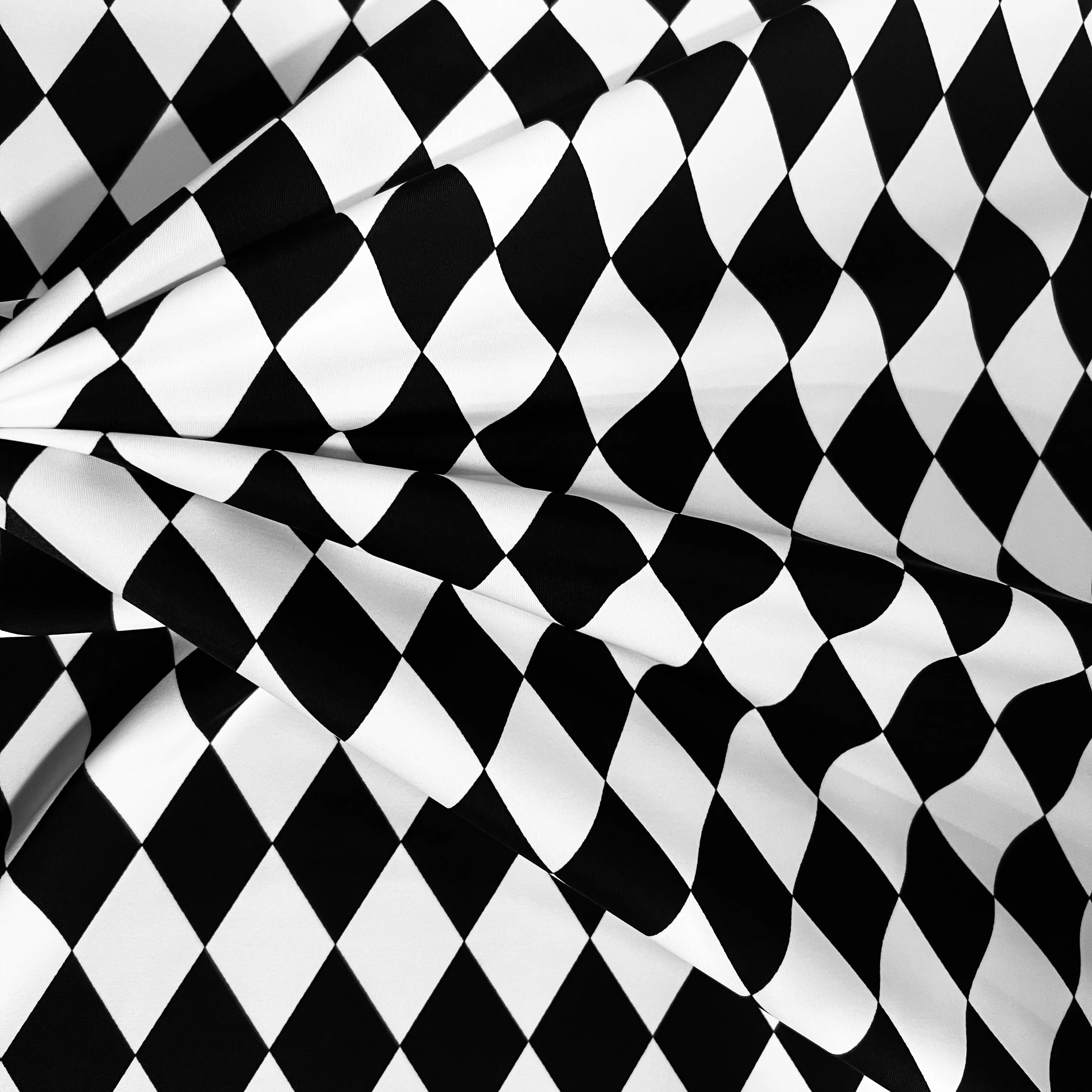 UV Black & White Diamond Fabric