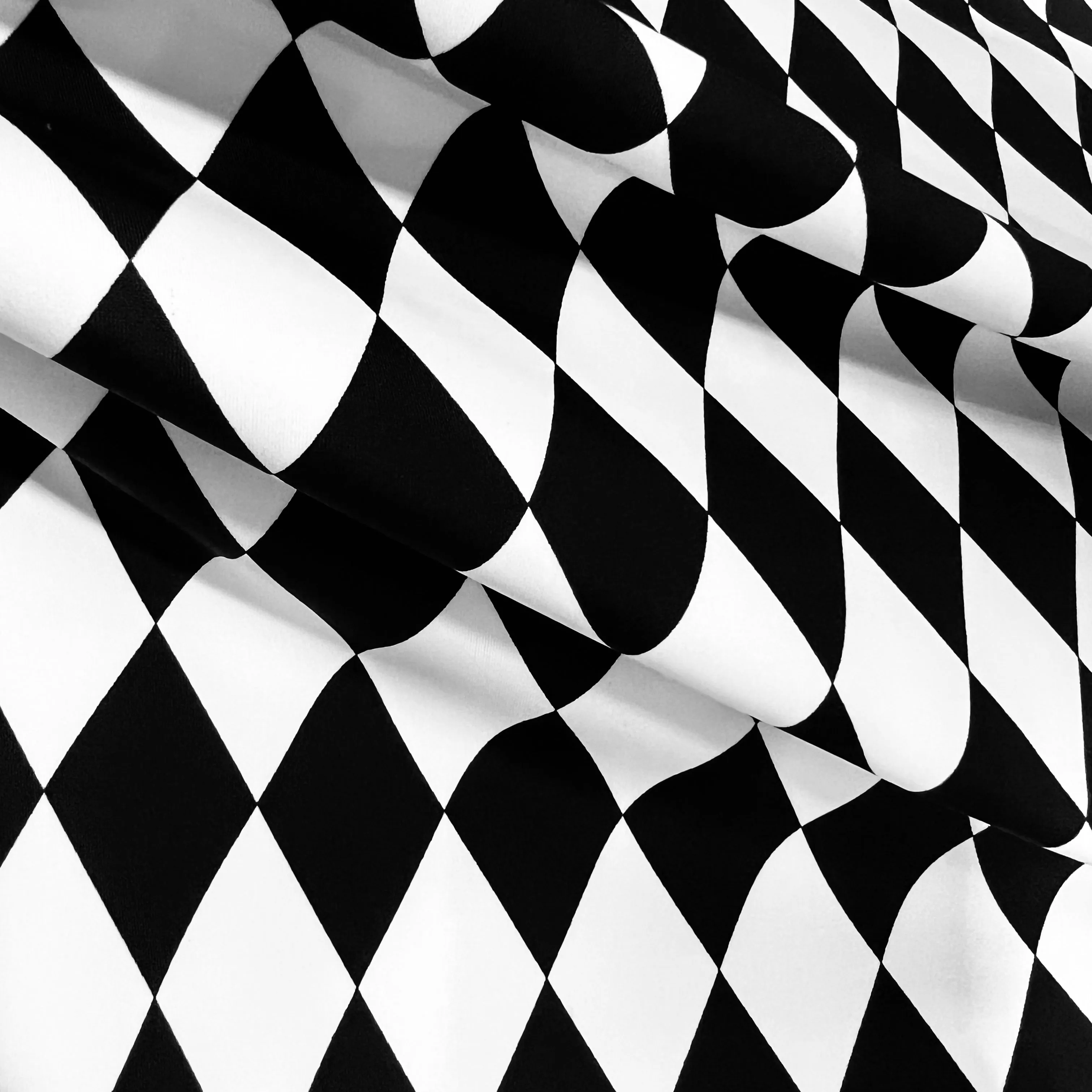 UV Black & White Diamond Fabric