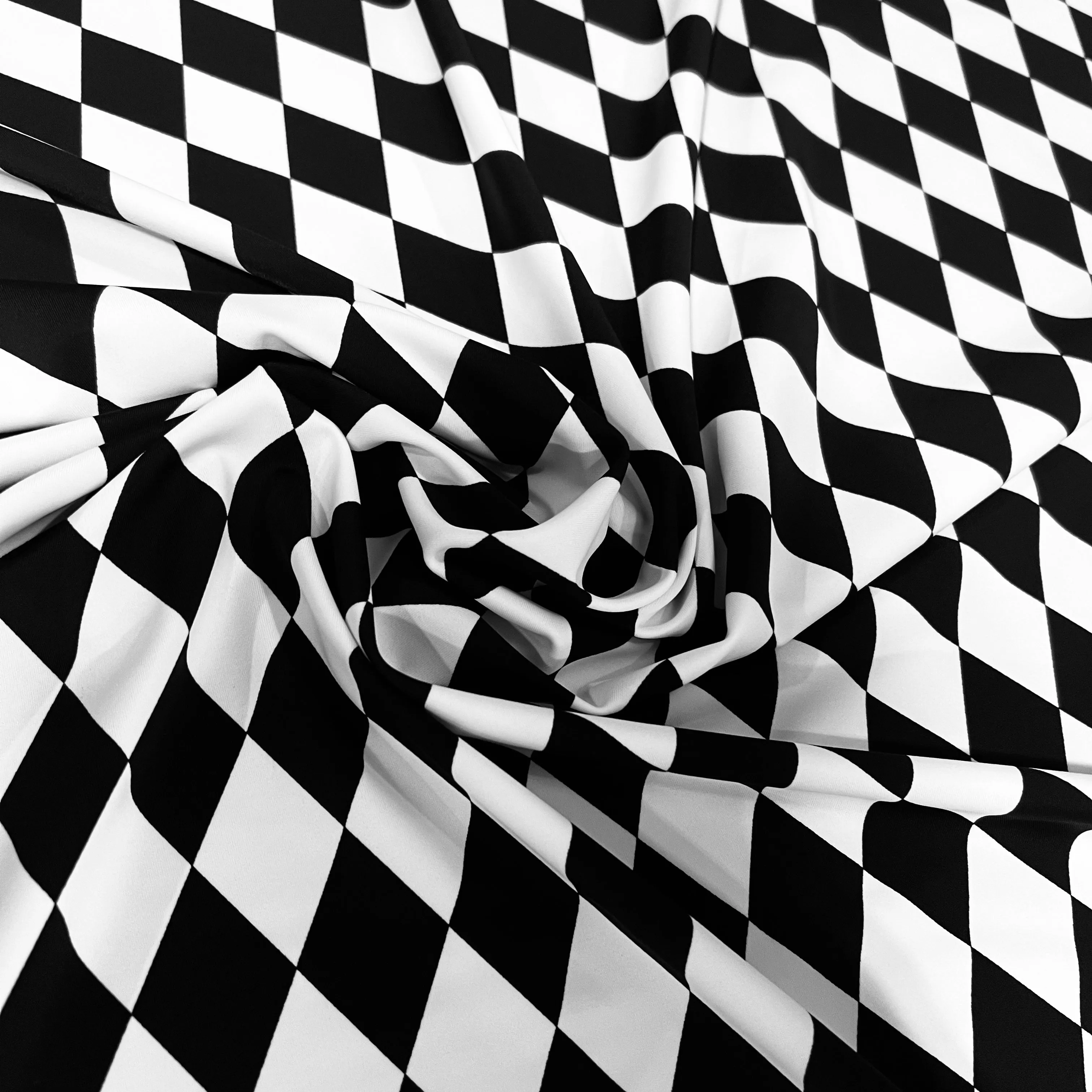 UV Black & White Diamond Fabric