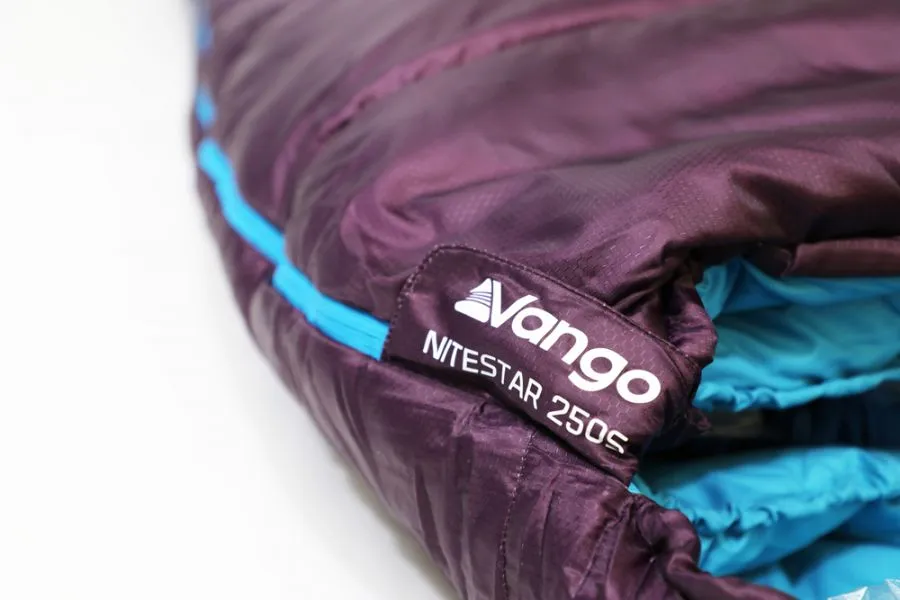 Vango Nitestar Alpha 250S "Short" Children's Sleeping Bag in Pheonix (3 Season / 195cm long)