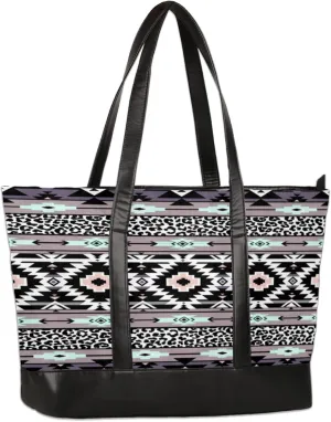 Vintage Graphic Flowers Laptop Tote Bag for Women Lightweight Work Purse with Multiple Compartments Fits 13-15.6 Inch Laptop Tablet Shoulder Bag for Office Travel Daily Use
