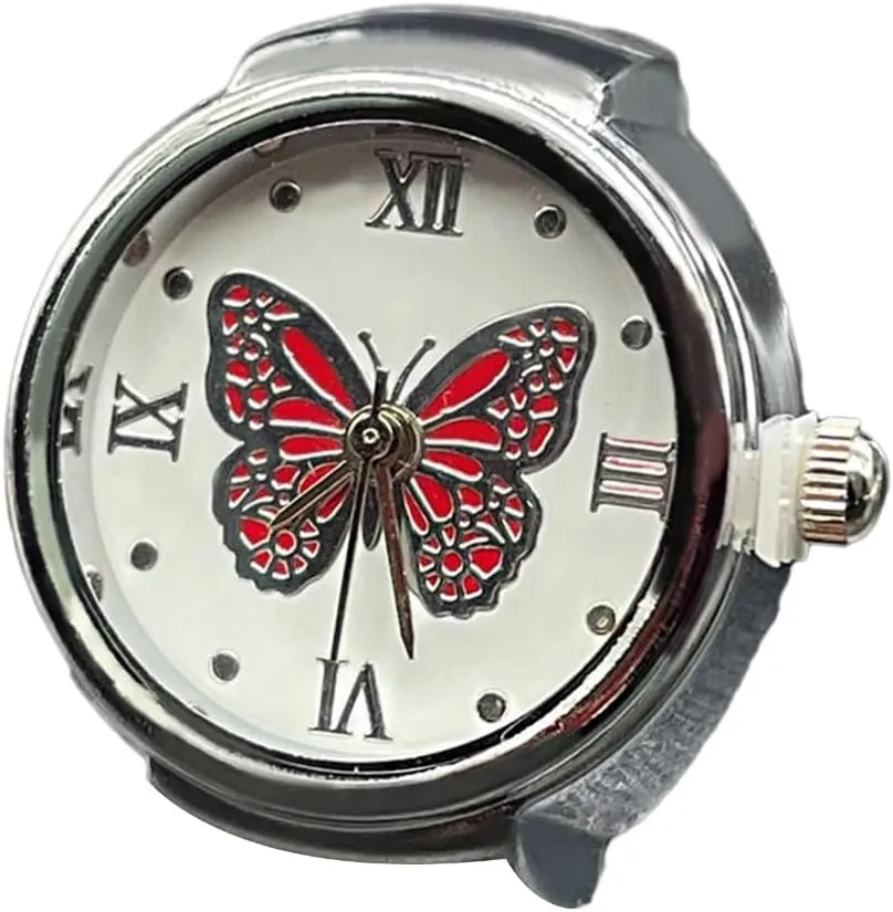 Vintage Punk Finger Watch Elastic Strap Alloy Watches Couple Rings Jewelry Clock Retro Roman Watch Rings Women Men