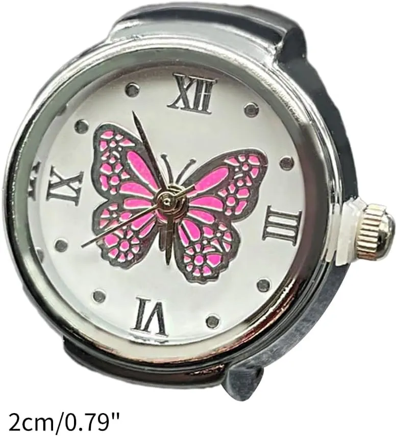 Vintage Punk Finger Watch Elastic Strap Alloy Watches Couple Rings Jewelry Clock Retro Roman Watch Rings Women Men