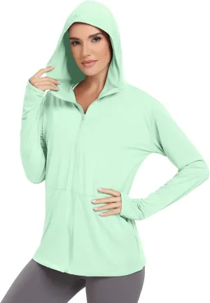 VUTRU Women's UPF 50  Sun Protection Hoodie Jacket Lightweight Long Sleeve Sun Shirt UV Hoodie with Pocket