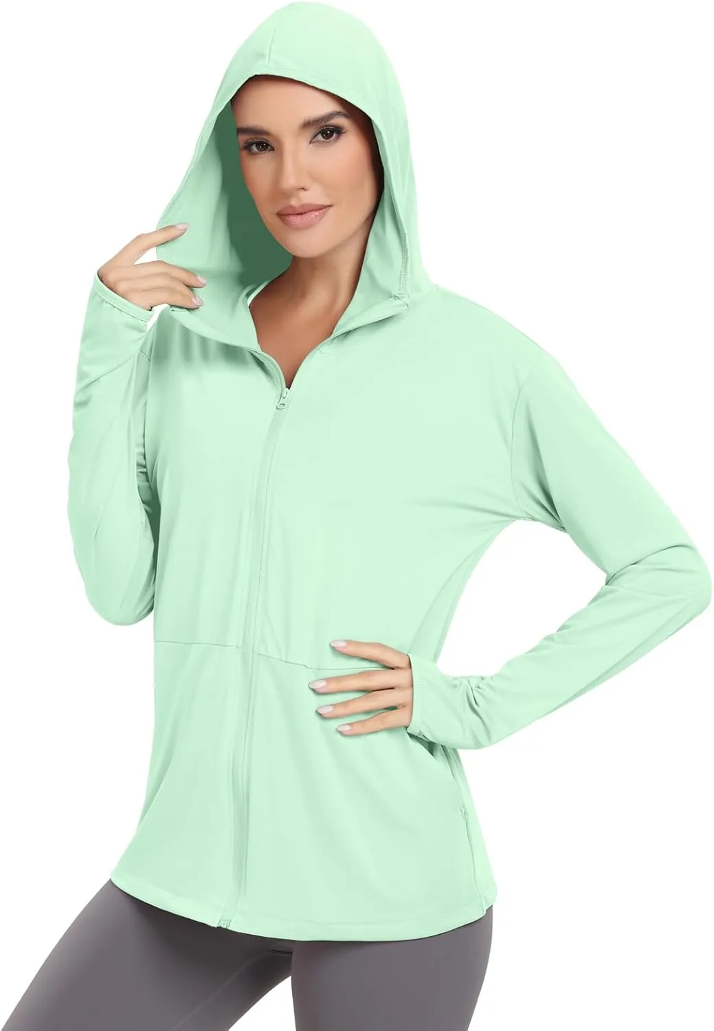 VUTRU Women's UPF 50  Sun Protection Hoodie Jacket Lightweight Long Sleeve Sun Shirt UV Hoodie with Pocket