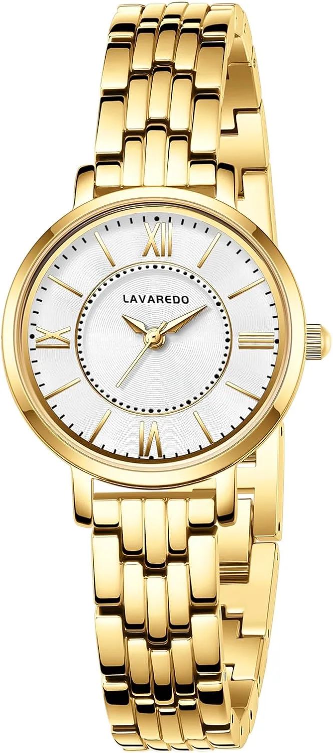 Watches for Women, Small Dainty Gold Watch with Roman Numerals, Vintage Bracelet Ladies Watch with Stainless Steel Strap Quartz Analog Waterproof Wristwatch Removable Jewelry Clasp