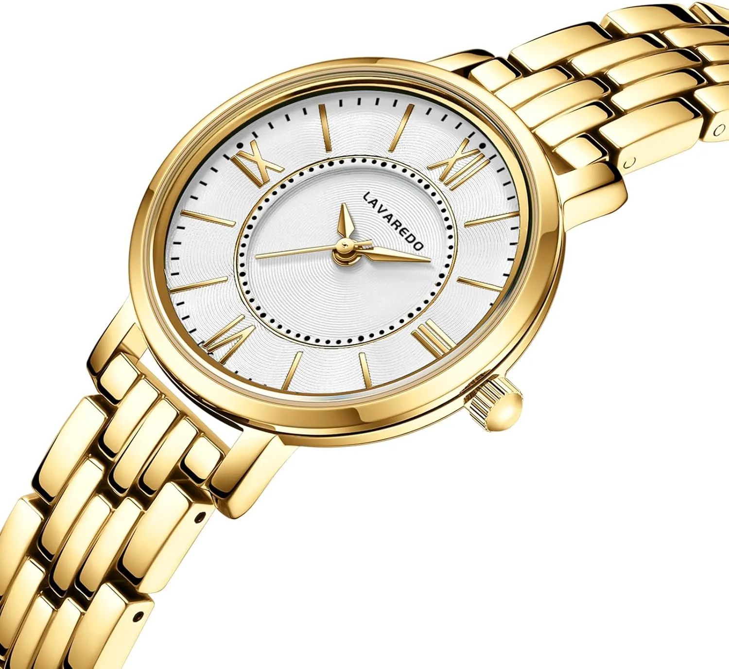 Watches for Women, Small Dainty Gold Watch with Roman Numerals, Vintage Bracelet Ladies Watch with Stainless Steel Strap Quartz Analog Waterproof Wristwatch Removable Jewelry Clasp