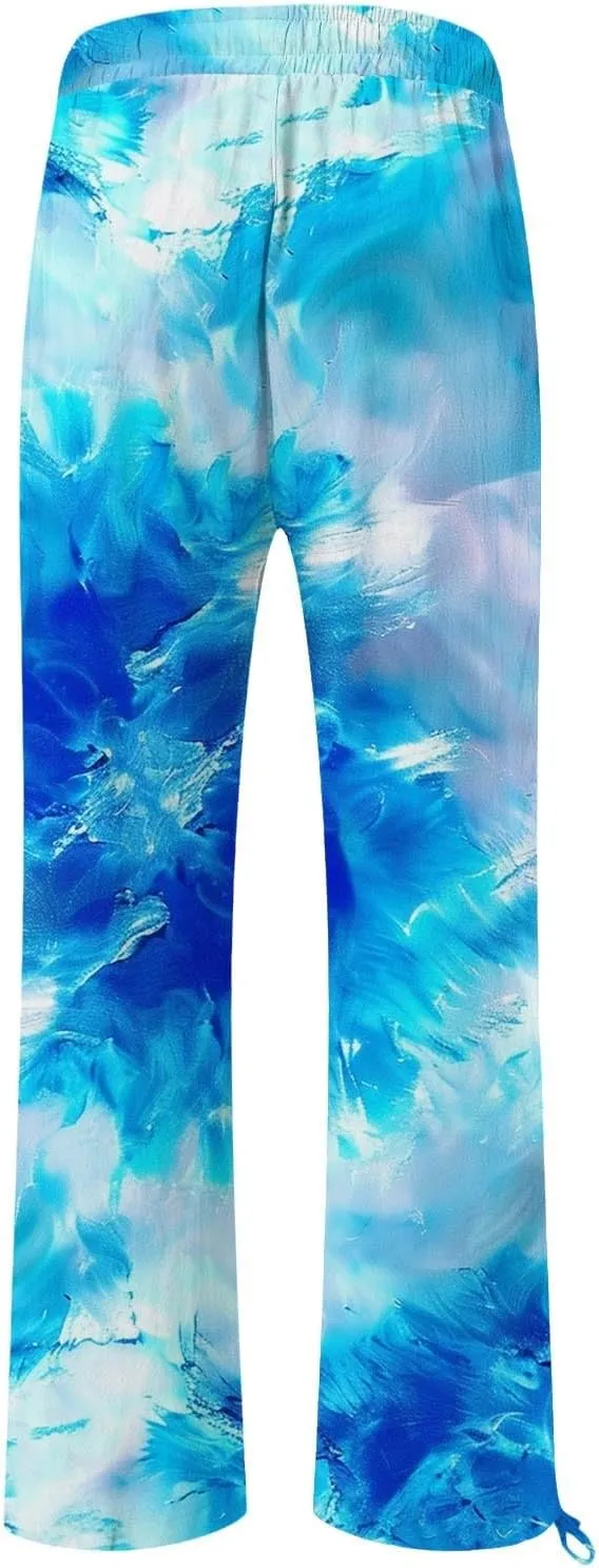 Wide Leg Pants for Women Womens Cotton Casual Loose Pants Comfy Work Pants with Pockets High Waisted Palazzo Pants