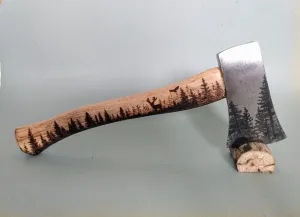 Wilderness Theme Custom Carved Axe