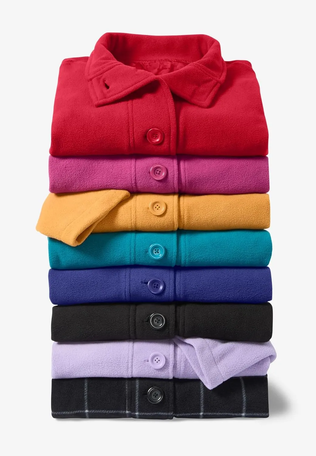 Woman Within Plus Size Fleece Swing Funnel-Neck Coat
