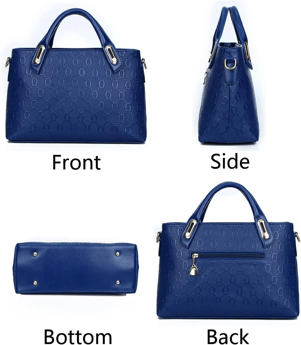 Women 4Pcs Top-handle Bag Satchel Tote Purse Crossbody Shoulder Handbag Clutch Card Holder