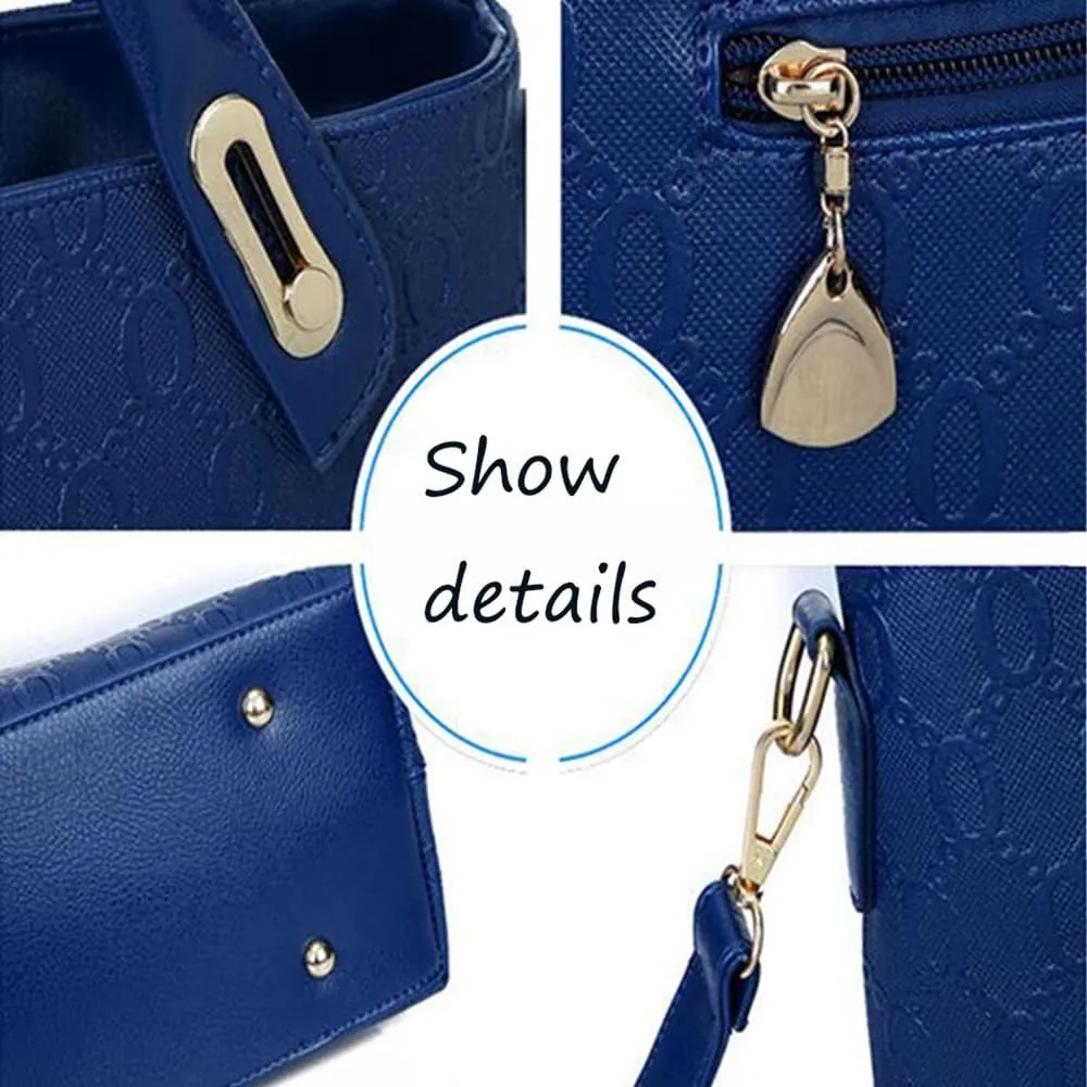 Women 4Pcs Top-handle Bag Satchel Tote Purse Crossbody Shoulder Handbag Clutch Card Holder