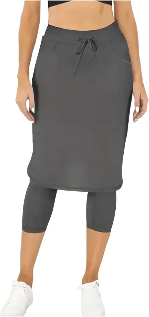 Women Athletic Knee Length Skirts with Leggings,Skorts Leggings&Skirted Capris Swim Skorts for Women Yoga Pockets