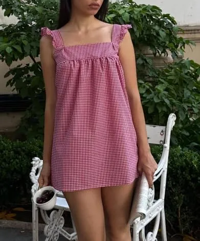 Women Boho Babydoll Mini Dress Y2k Flowy Ruffle Short Dress Casual Going Out Dress Cute Streetwear