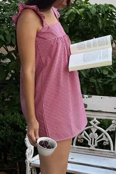 Women Boho Babydoll Mini Dress Y2k Flowy Ruffle Short Dress Casual Going Out Dress Cute Streetwear
