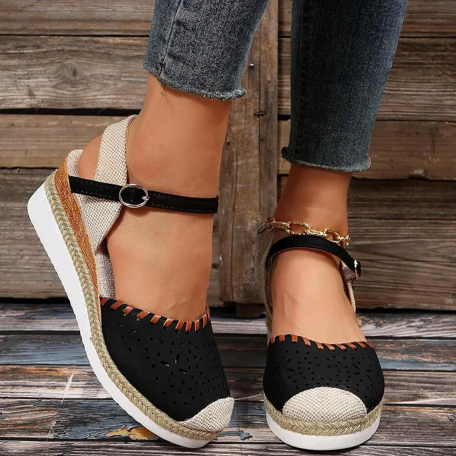 Women Comfortable Sandals,Women Sandals Summer Flat Bottom Slope Heel Fish Mouth Casual Women Sandals Water Sandals Women Orthotic Walking Sandals Orthopedic Arch Support Sandals