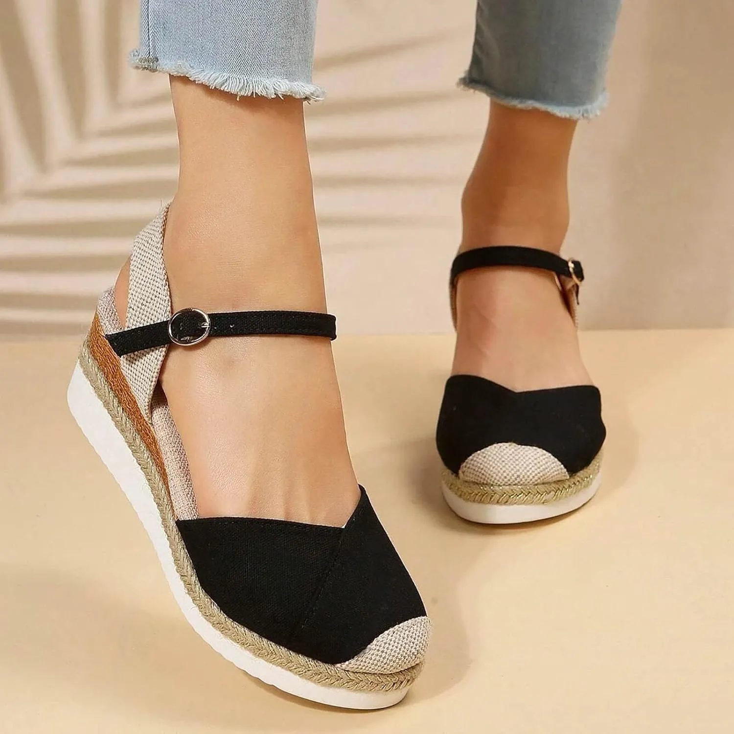 Women Comfortable Sandals,Women Sandals Summer Flat Bottom Slope Heel Fish Mouth Casual Women Sandals Water Sandals Women Orthotic Walking Sandals Orthopedic Arch Support Sandals
