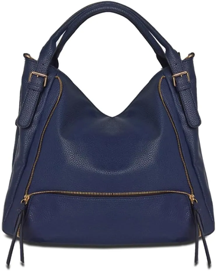Women Hobo Tote Purse and Handbag Faux Leather Top Handle Satchel Zip Shoulder Bags Black