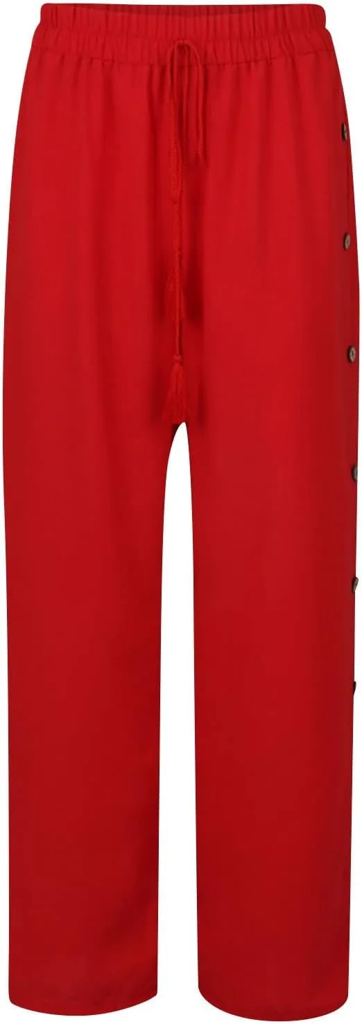 Women Linen Palazzo Pants Summer Boho Wide Leg High Waist Casual Lounge Pant 2025 Beach Travel Vacation Outfits