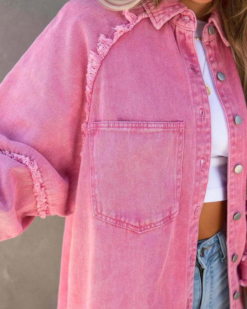 Women Long Sleeve Denim Jacket Oversized Lapel Button Up Shacket Casual Boyfriend Western Trucker Jean Jackets