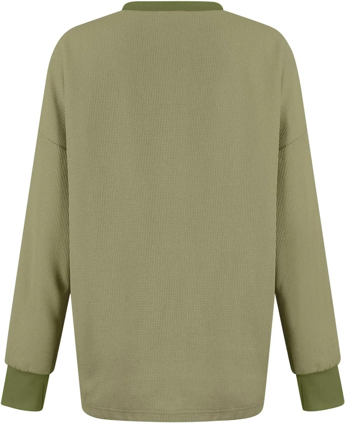Women Oversized Sweatshirt Casual Long Sleeve Crewneck Waffle Knit Tops Trendy Loose Fall Tops Color Block Pullover
