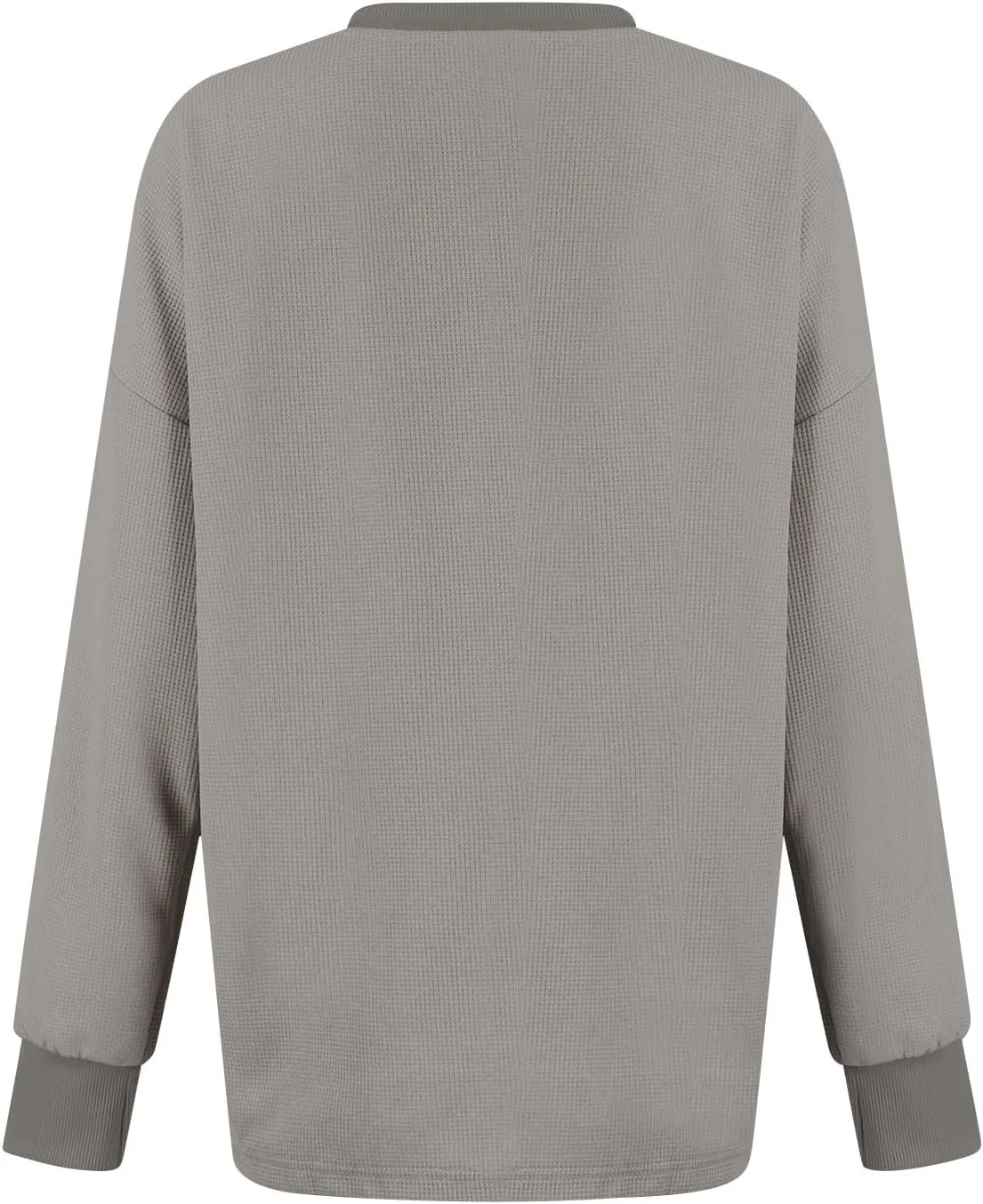 Women Oversized Sweatshirt Casual Long Sleeve Crewneck Waffle Knit Tops Trendy Loose Fall Tops Color Block Pullover