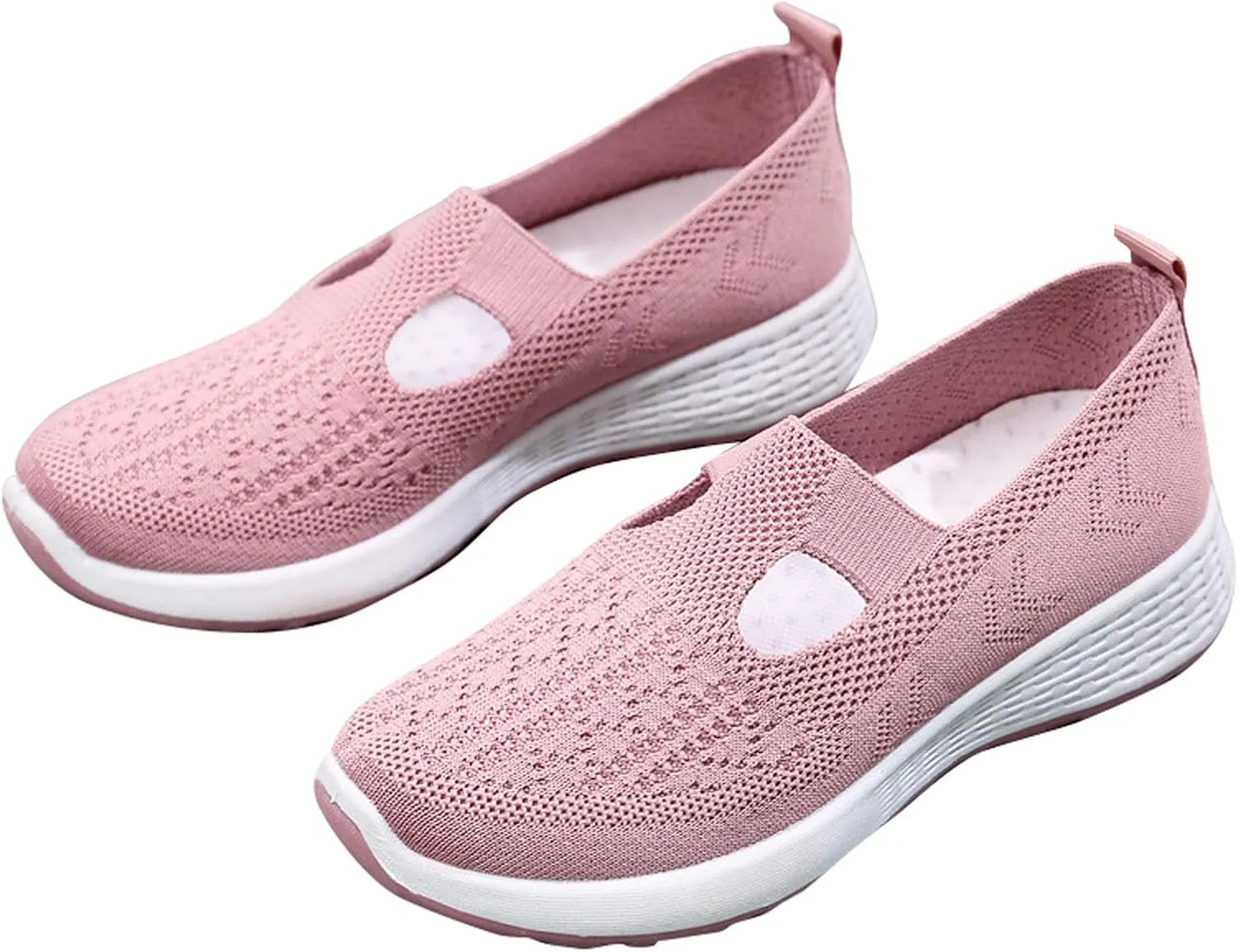 Women Shoes Ankle Boots Red Woven Breathable Women Shoes Walking Slip-on Foam Shoes Hands Slip On Sneakers Platform Shoes Women (Soft red)