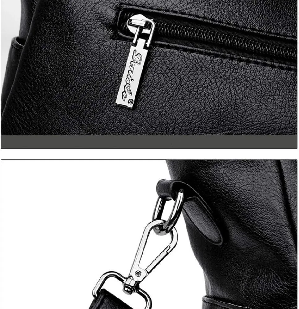 Women Shoulder Tote Zipper Purse PU Leather Top-handle Satchel Bags Ladies Medium (wine red)