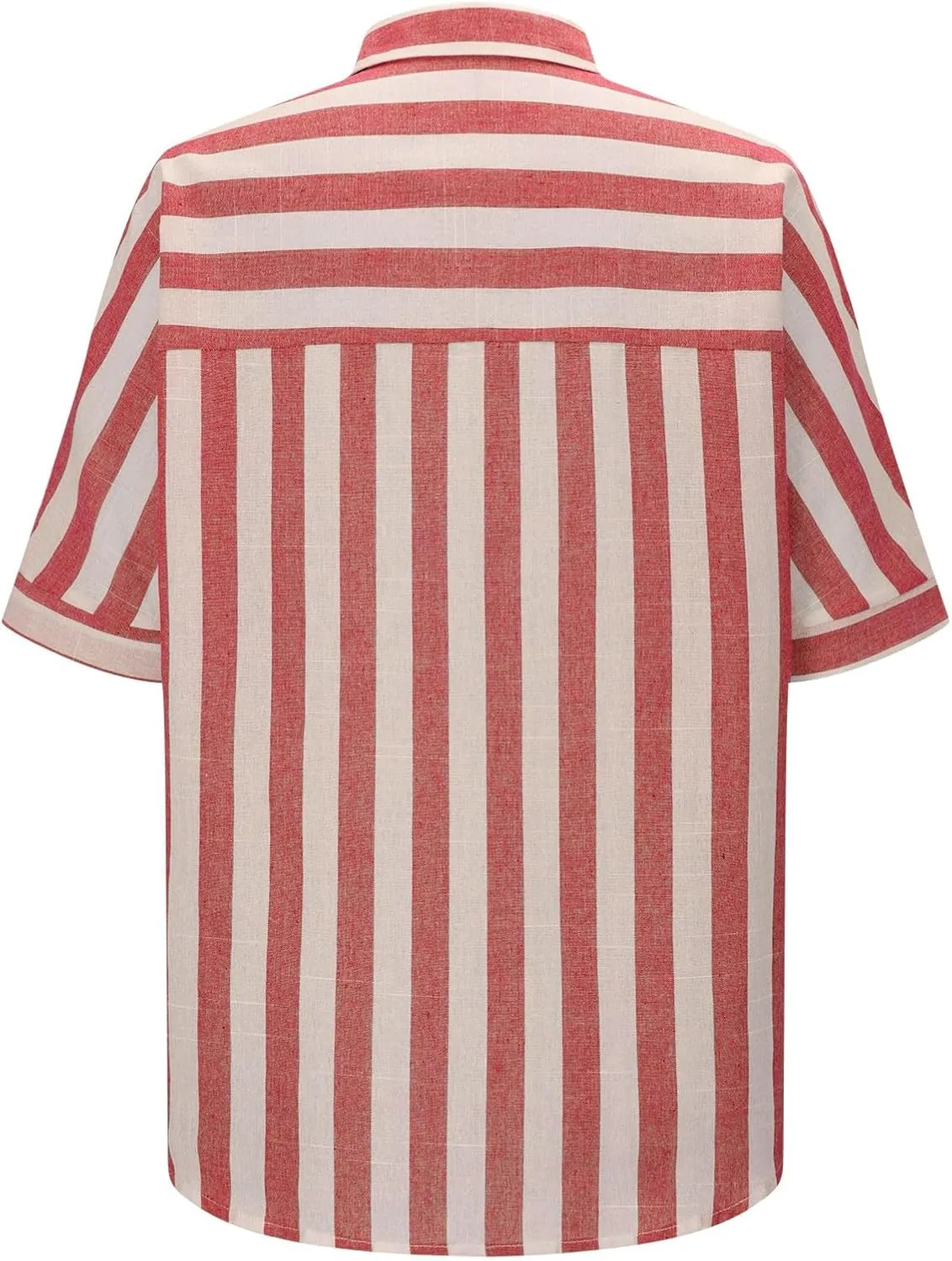 Women Striped Button Down Shirts Cotton Linen Blouse Tops Short Sleeve Collar Guaze Shirt Trendy Vacation Work Clothes