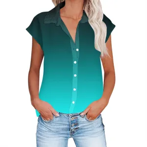 Women Summer Cotton Linen Tops Short Sleeve Button Down Shirts Trendy Dressy Blouse Tops Casual Chambray Clothes 2024