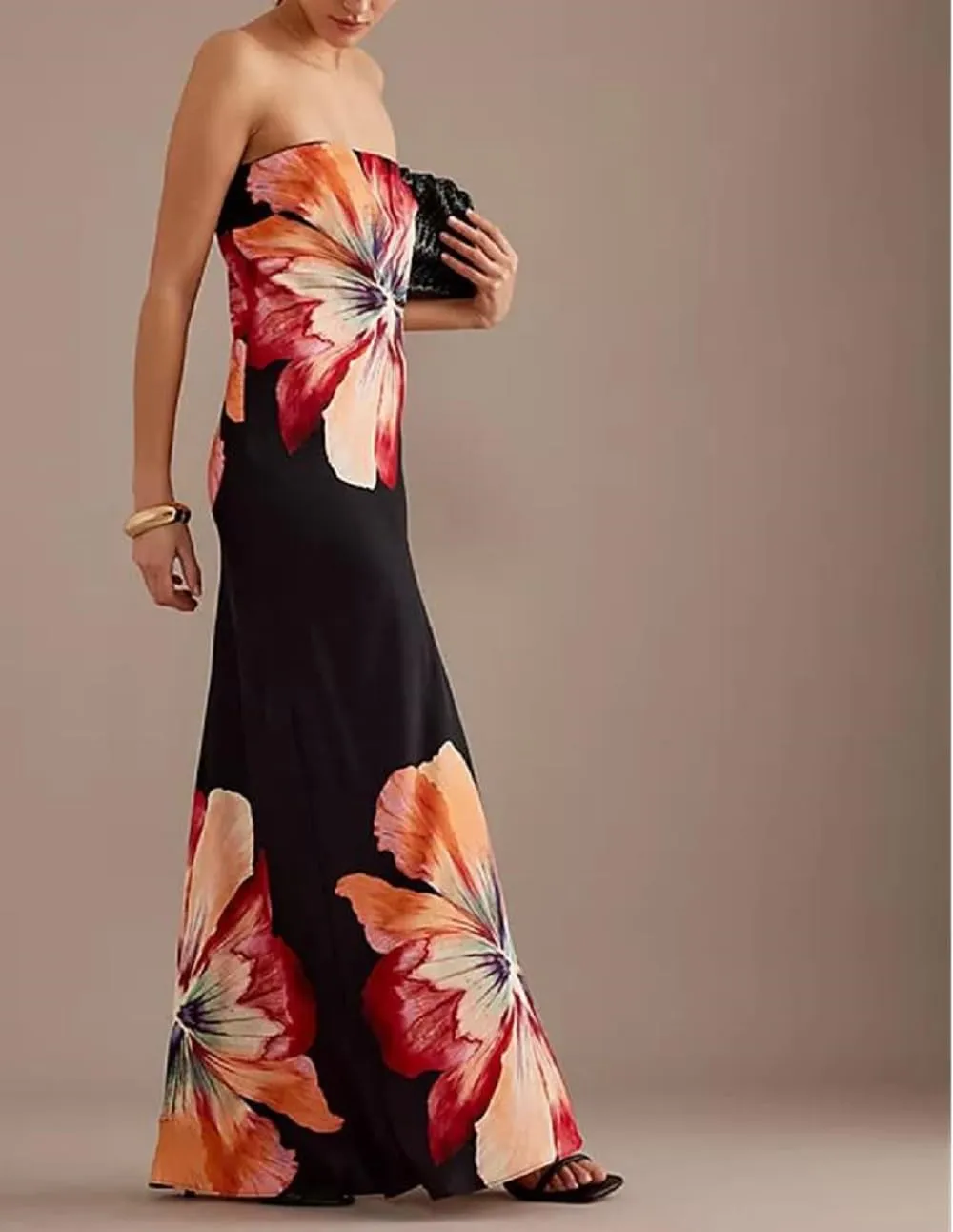 Women Summer Floral Maxi Dress Sexy Backless Bodycon Long Dresses with Scarf Formal Cocktail Tube Sundress