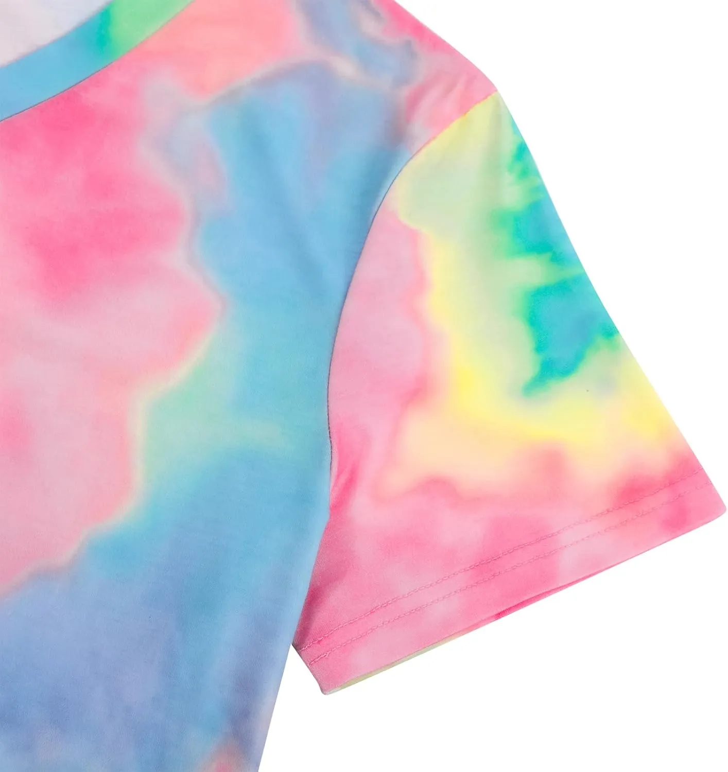 Women Tie Dye V-Neck Shirts Summer Vintage Tunic Tops Fashion Casual Swing Short Sleeve Shirts Blouse Soft Tee