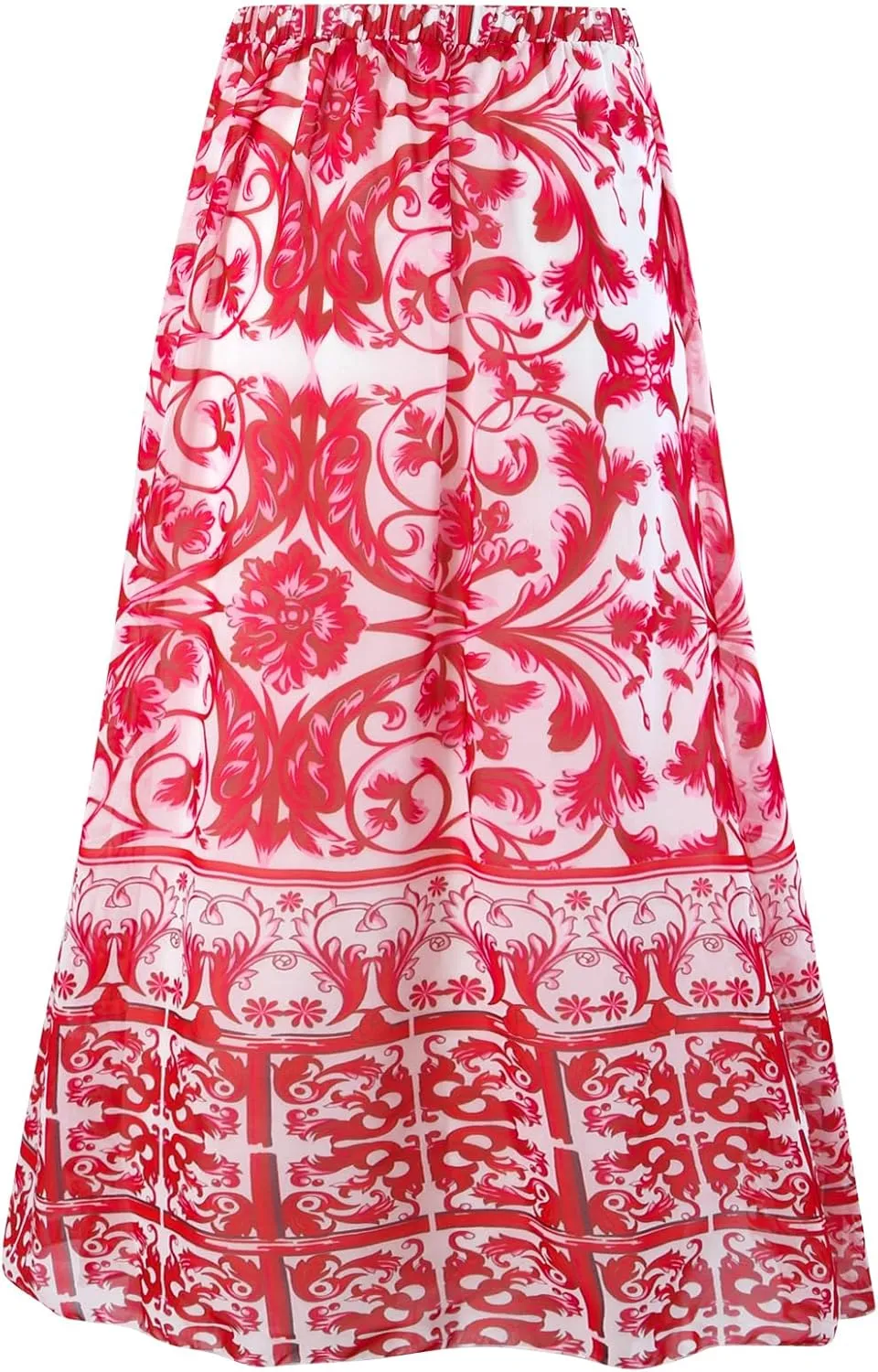 Womens Bathing Suit with Beach Cover Up Wrap Skirt Sarong Retro Floral Print Bikini Set Two Piece Monokini Swimwear