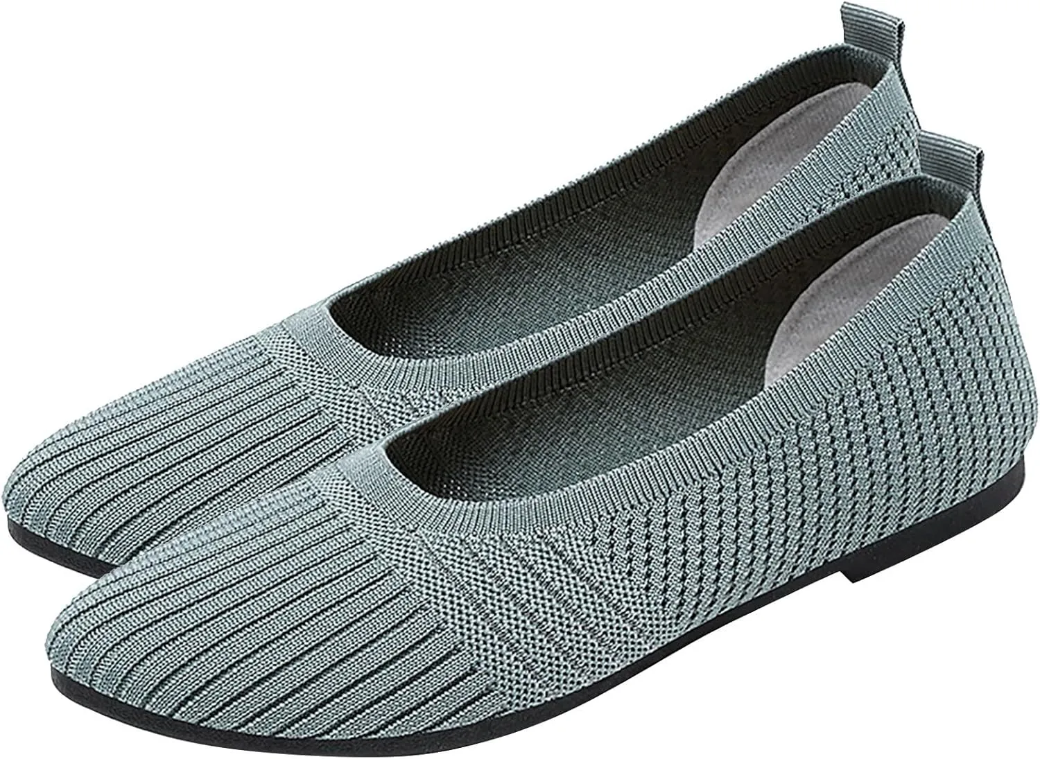 Womens Breathable Summer Flats with Soft Sole Fly Woven Design Comfortable Shoes for Women Compatible with Insoles (4 UK LightNavy)