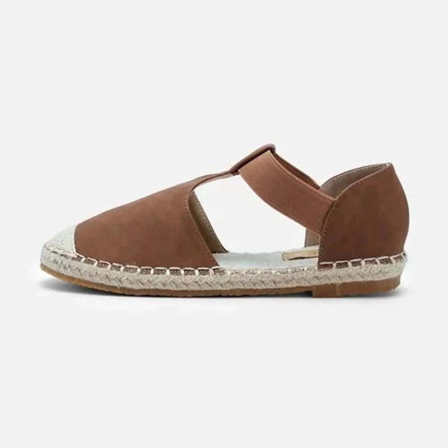 Women's Casual Espadrille Sandals with Closed Toe Vintage Flats Sandal Comfy Walking Jute Sole Summer Footwear