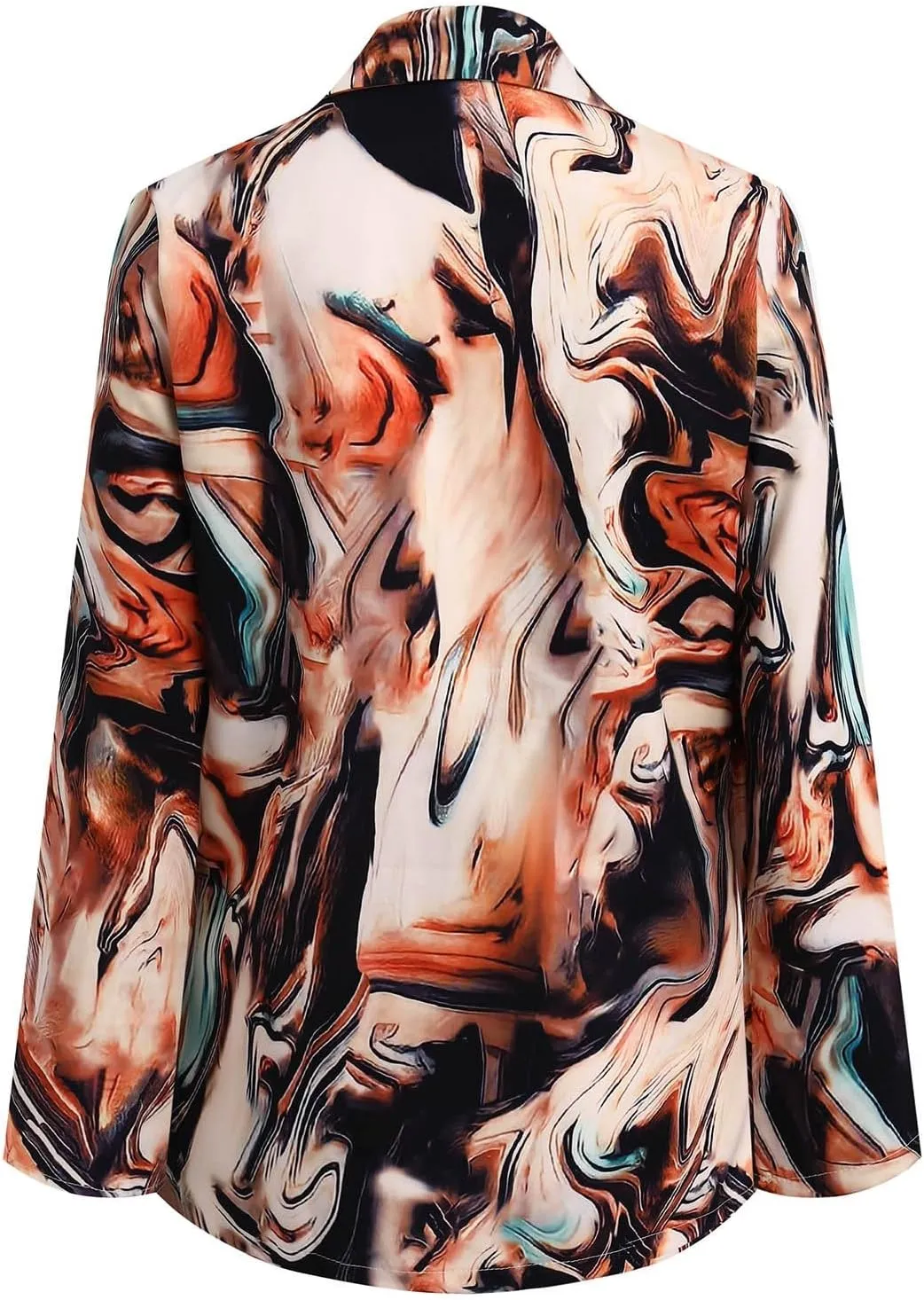 Women's Casual Fashion Printed Lapel Long Sleeved Jacket Trench Coat Women Womens Coat