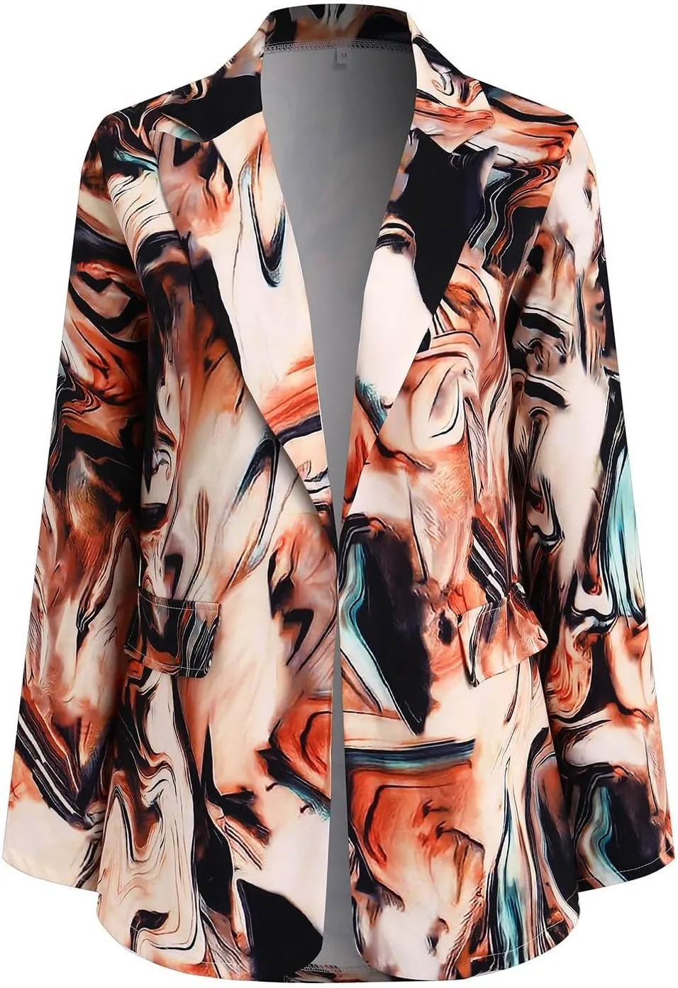 Women's Casual Fashion Printed Lapel Long Sleeved Jacket Trench Coat Women Womens Coat