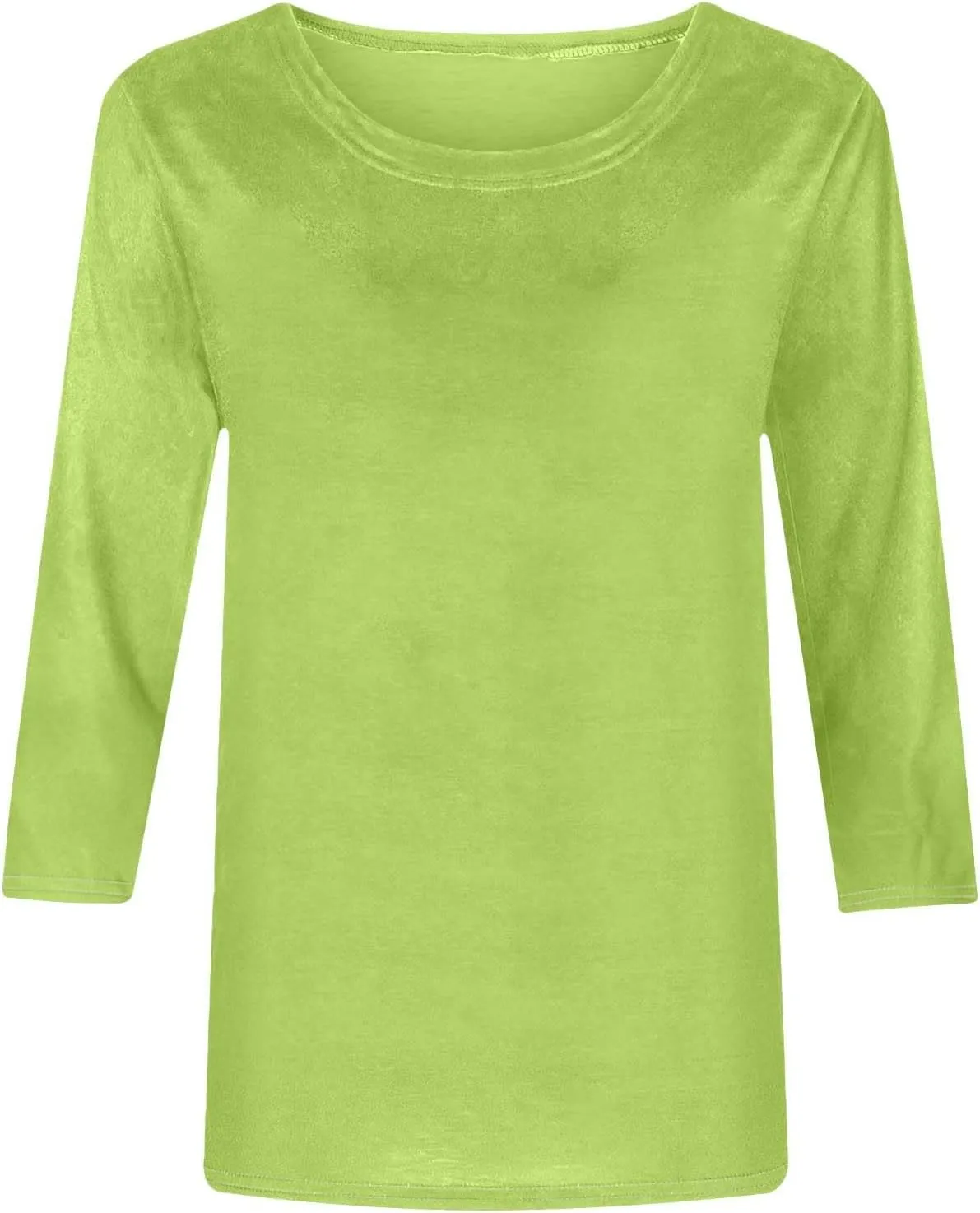 Womens Crew Neck 3/4 Sleeve T Shirts Loose Tunic Tops Casual Solid Basic Tees Three Quarter Length Sleeves Blouses