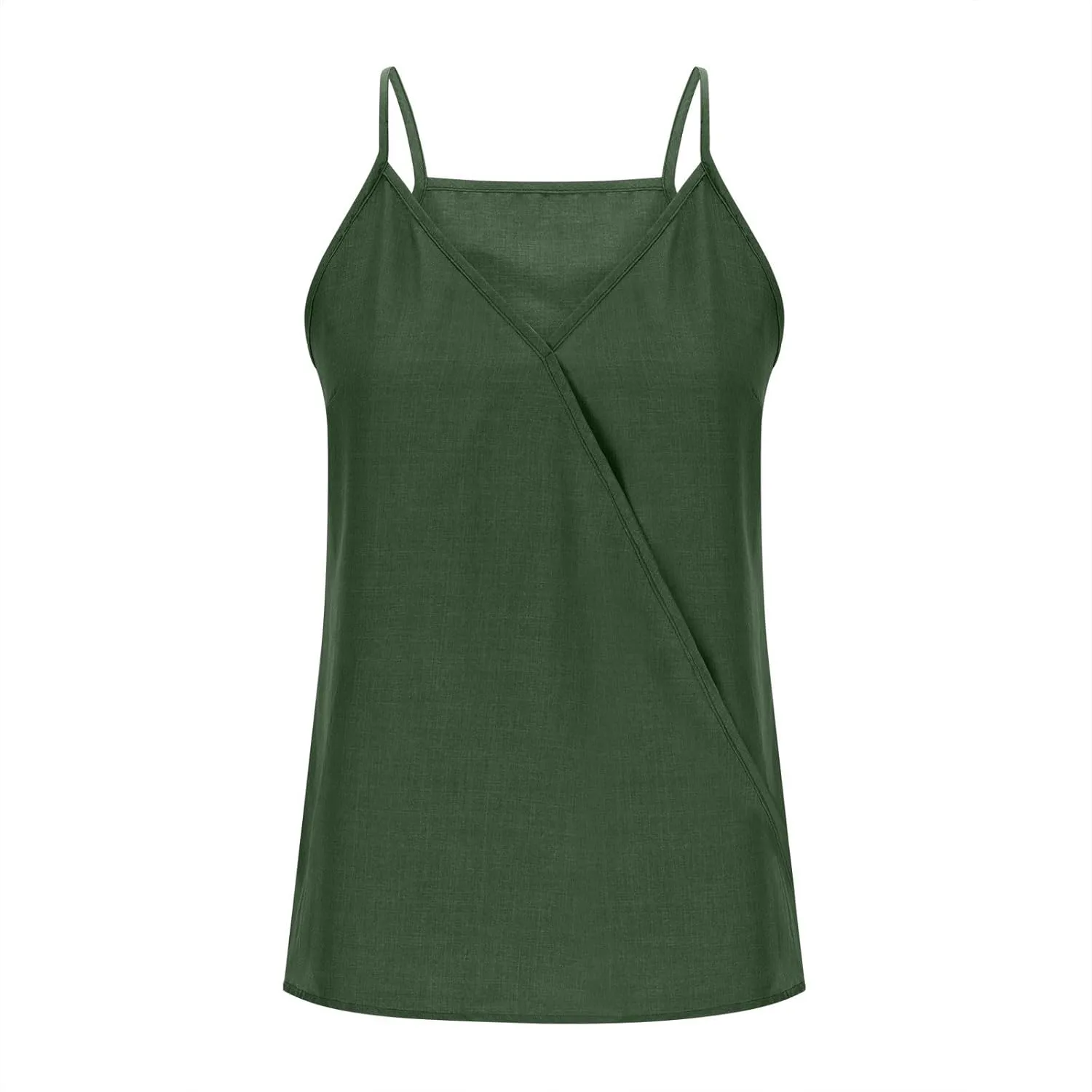 Womens Deep V Neck Wrap Spaghetti Strap Tank Tops Summer Boho Sleeveless Dressy Casual Ladies Shirts Blouses 2025
