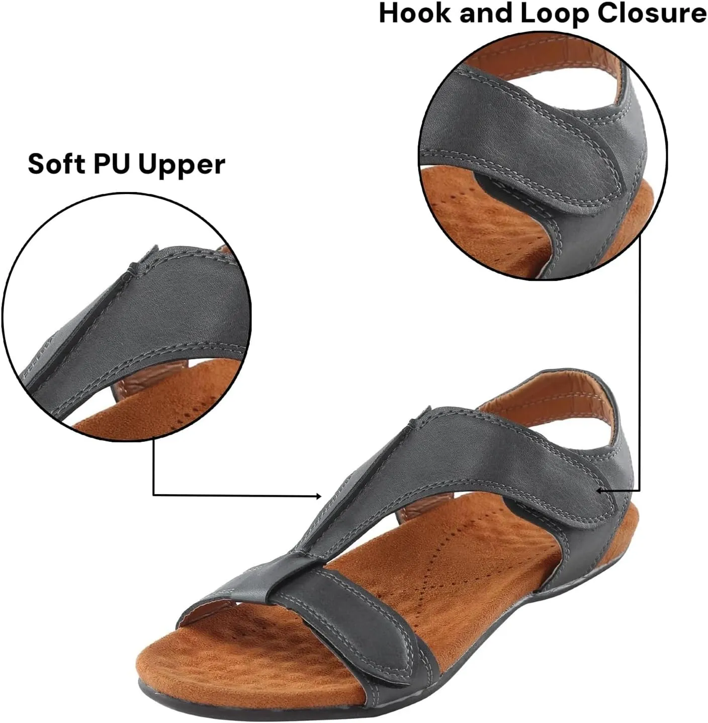 Women's Flat Sandals Arch Support Orthopedic Sandals for Women 2025 Comfortable Soft Cushion Sandal Fashion Summer Beach Vacation Comfort Shoes