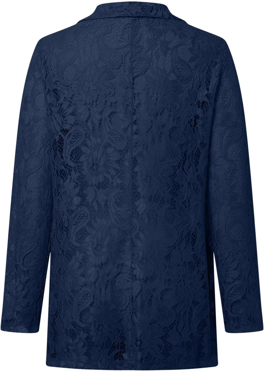 Women's Lace Open Front Long Sleeve Sheer Elegant Casual Blazer Jacket