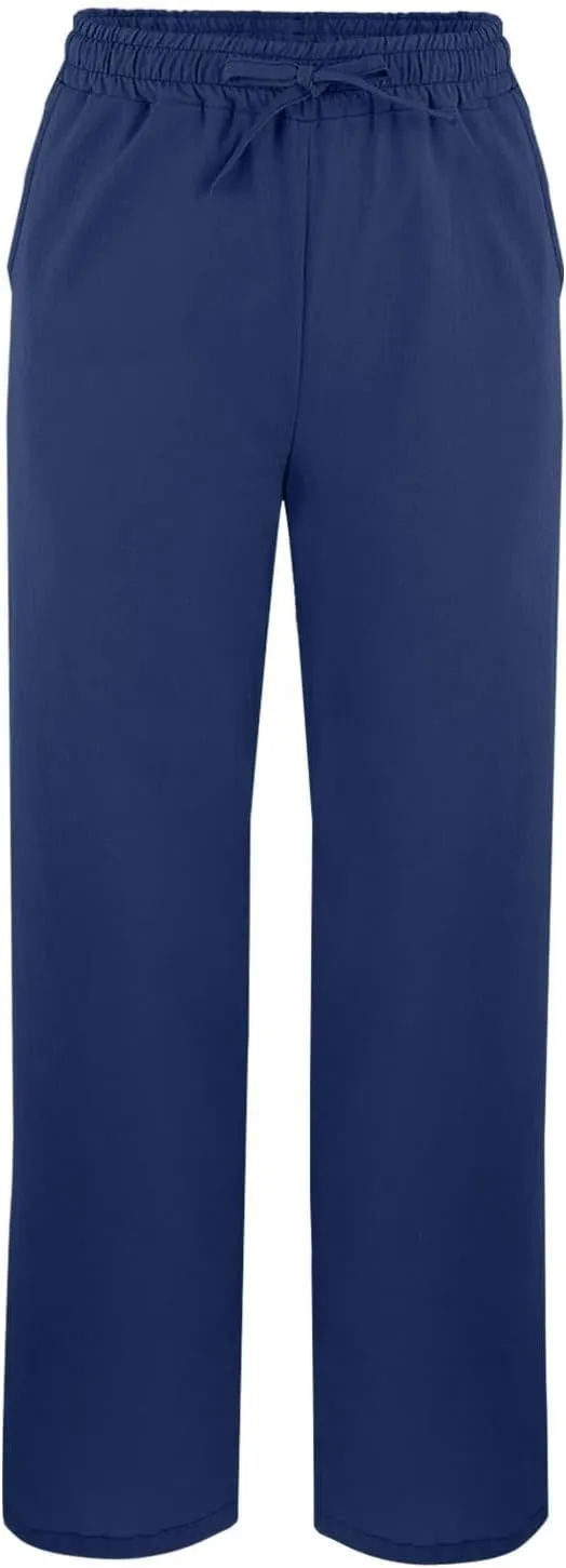 Womens Linen Pants 2025 Wide Leg Casual Palazzo Pants Elastic Waist Lounge Beach Summer Trousers with Pockets