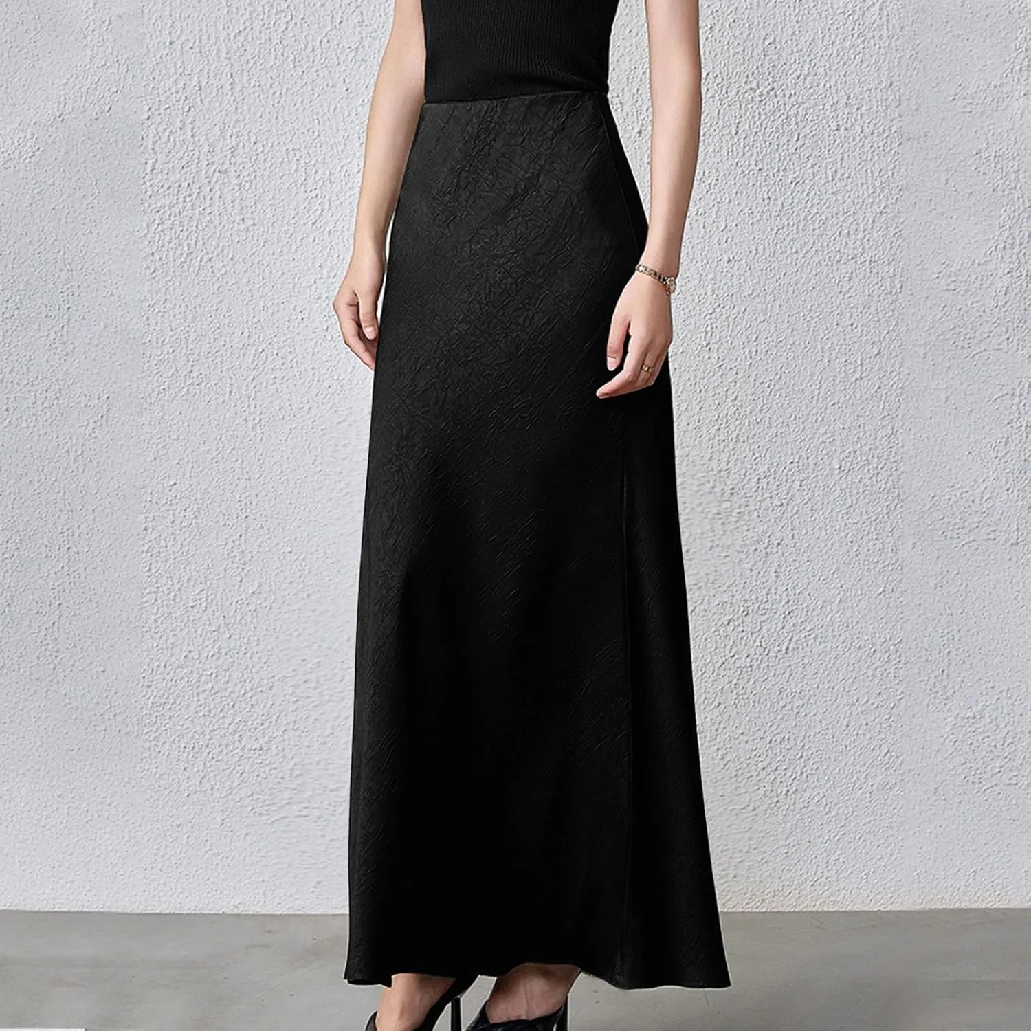 Women's Long Mermaid Skirt Elegant High Waist Fishtail Cocktail Party Wedding Flared A-Line Flowy Swing Maxi Skirts