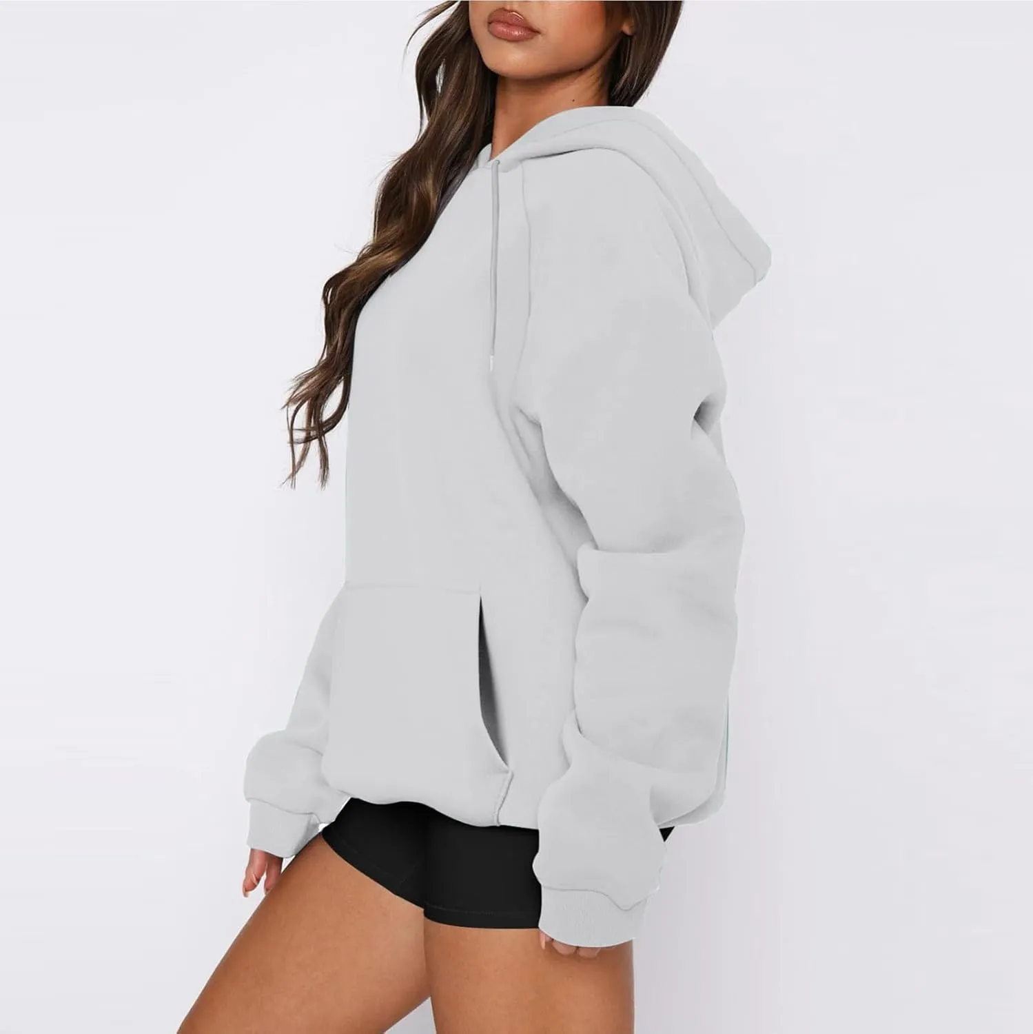 Womens Oversized Hoodies Winter Cute Sweatshirts Drawstring Fleece Hoodie Pullover 2024 Fashion Tops Trendy Outfits
