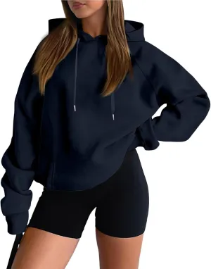 Womens Oversized Hoodies Winter Cute Sweatshirts Drawstring Fleece Hoodie Pullover 2024 Fashion Tops Trendy Outfits