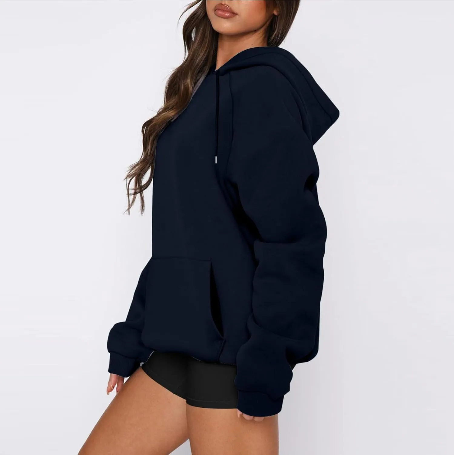 Womens Oversized Hoodies Winter Cute Sweatshirts Drawstring Fleece Hoodie Pullover 2024 Fashion Tops Trendy Outfits